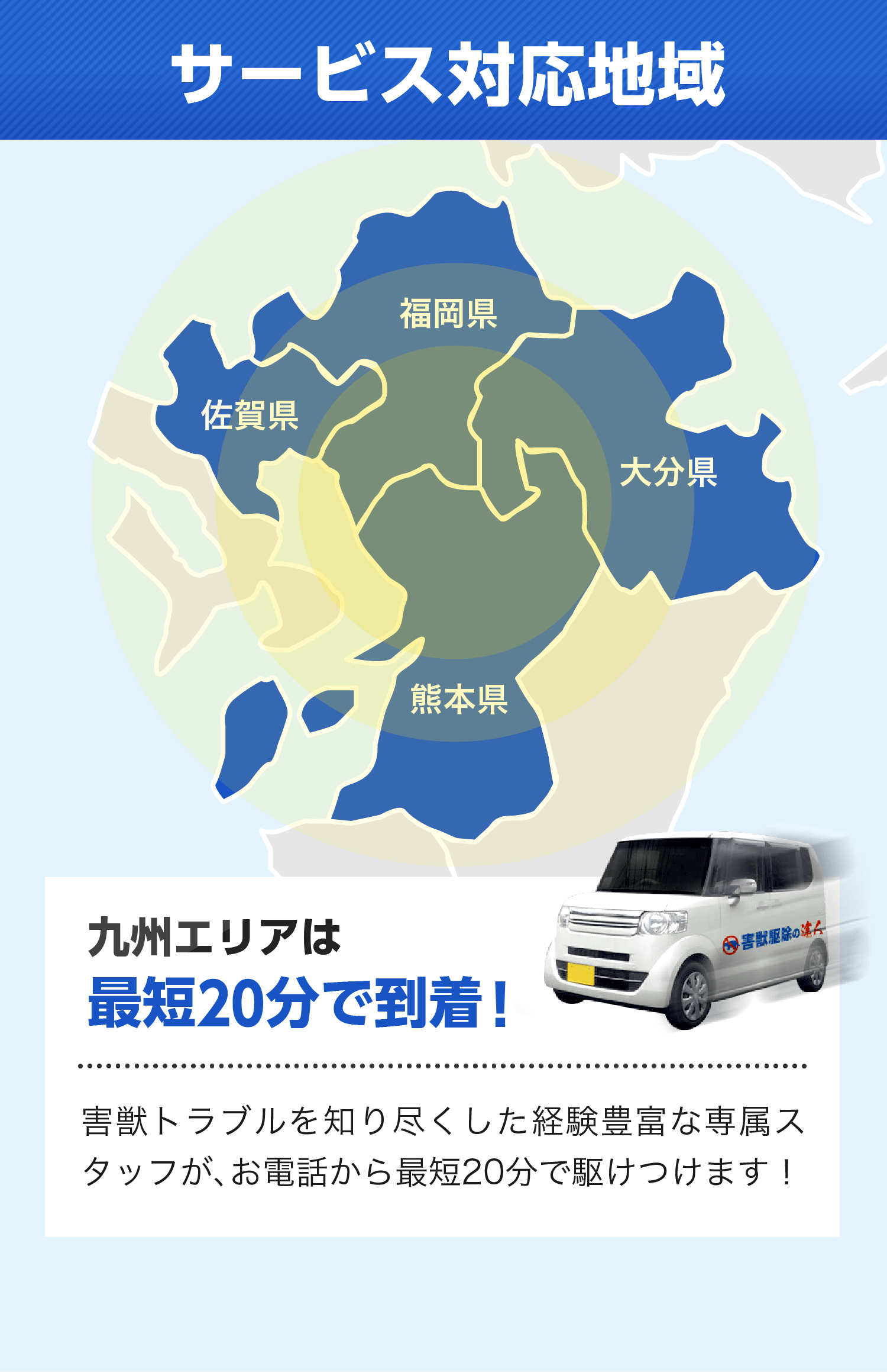 対応エリア/どこよりも早く駆けつけ
