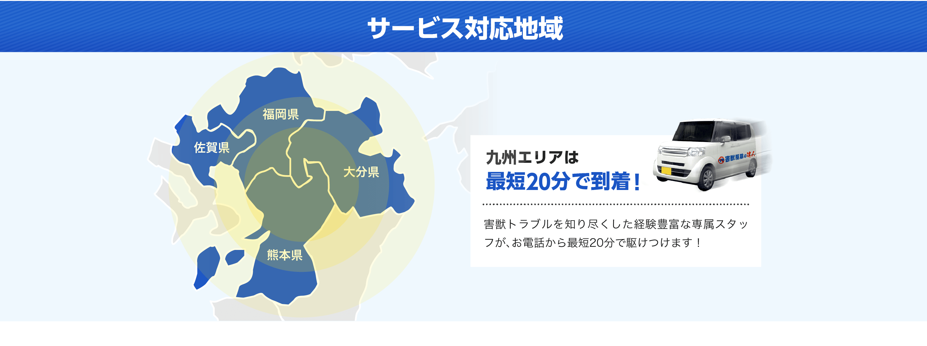 対応エリア/どこよりも早く駆けつけ